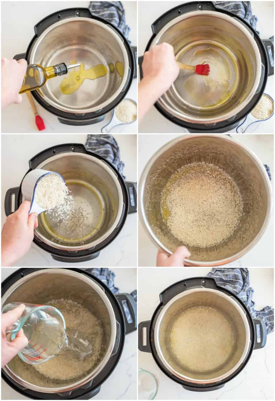 how to cook rice in the Instant Pot step by step collage image