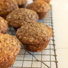 oatmeal muffins on a cooling rack