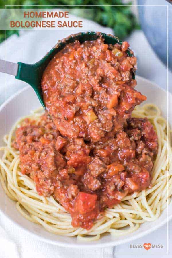 Big, bold flavors and simple, magnificent ingredients come together easily to make this classic and simple homemade bolognese sauce that's just so hearty and delicious. If you love a bold red sauce over pasta, this straightforward and flavor-filled bolognese sauce is perfect for weeknight meals and fancy dinners alike! #bolognese #bolognesesauce #pastasauce #meatsauce #easybolognese #bologneserecipe #homemadebolognese