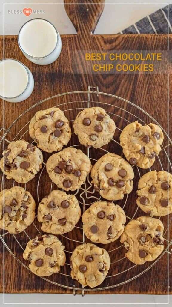 chocolate chip cookies on cooling rack