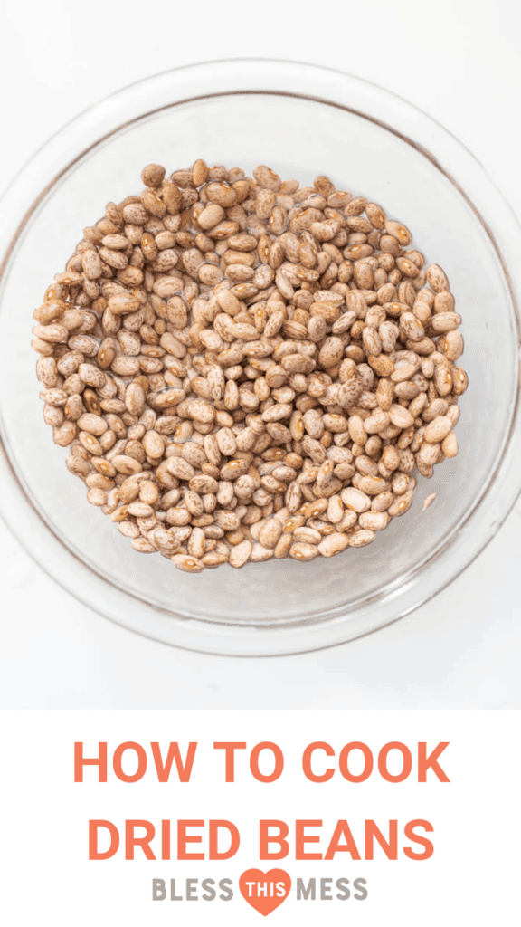 clear glass bowl of pinto beans