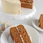 slices of carrot cake taken from the 2 tier cake