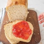 soft sandwich loaf sourdough bread pin image.