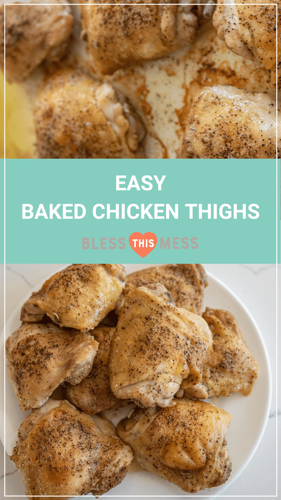baked chicken thighs recipe pin