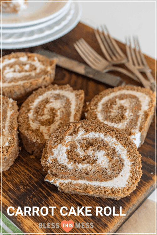 carrot cake roll pinterest image