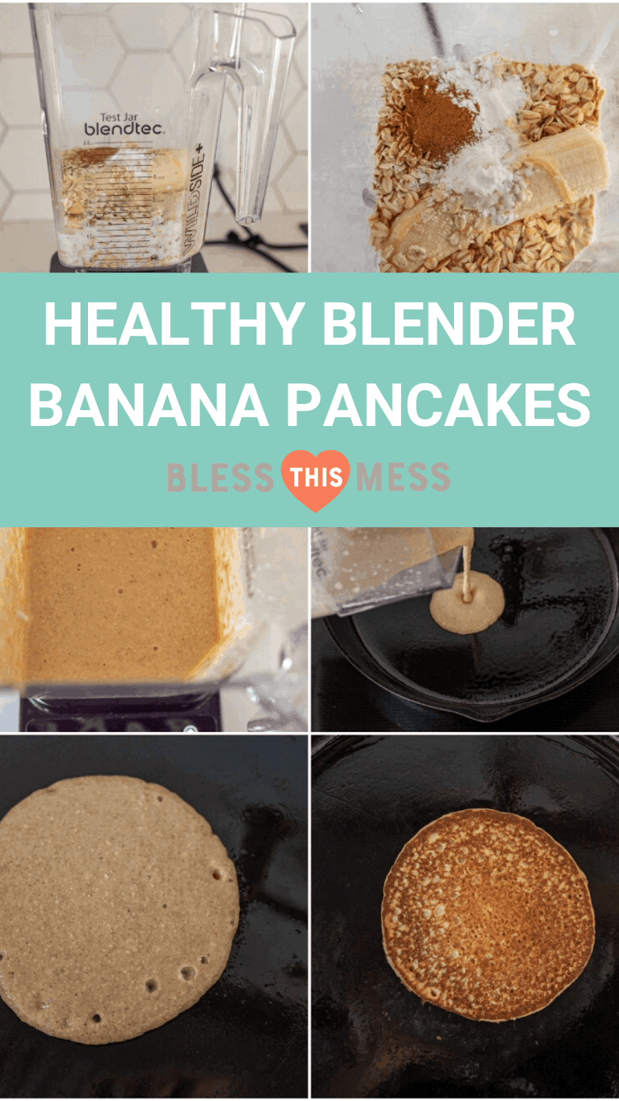 banana pancakes being made in a blender