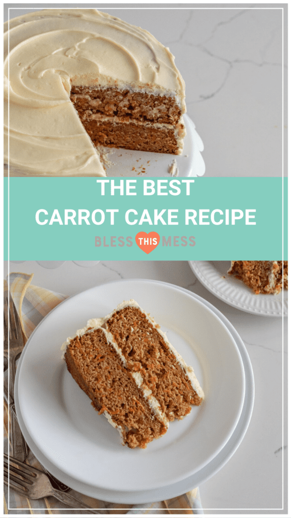 the best carrot cake recipe pin image