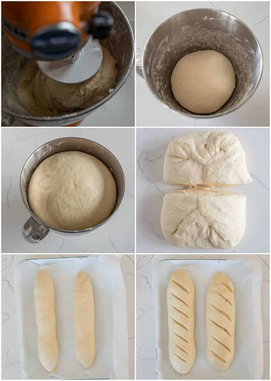 collage of how to make french bread