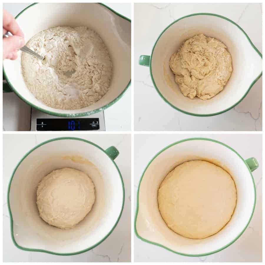 sourdough bread starter collage image