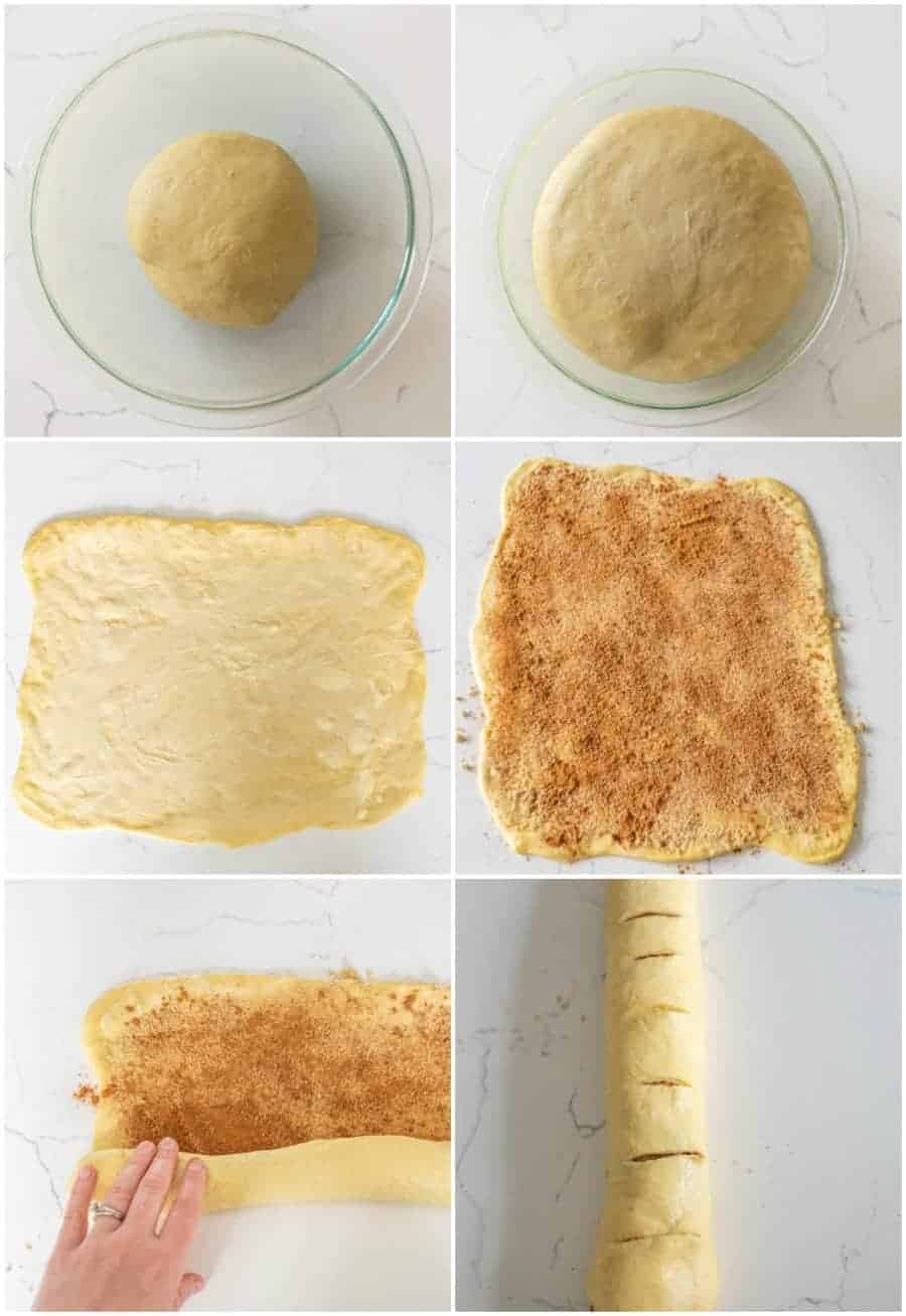 how to make sourdough cinnamon rolls collage image