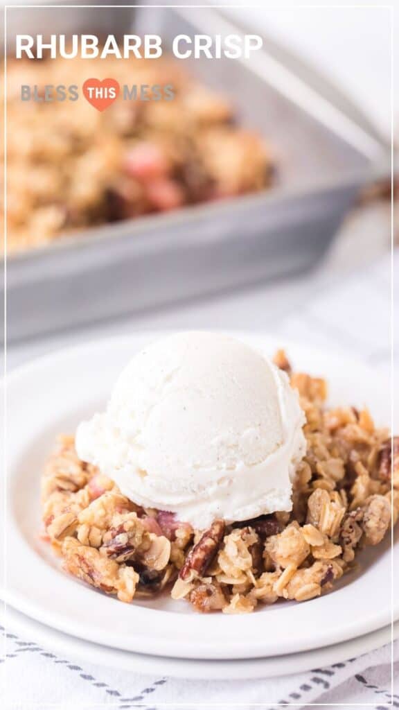 rhubarb crisp recipe pin