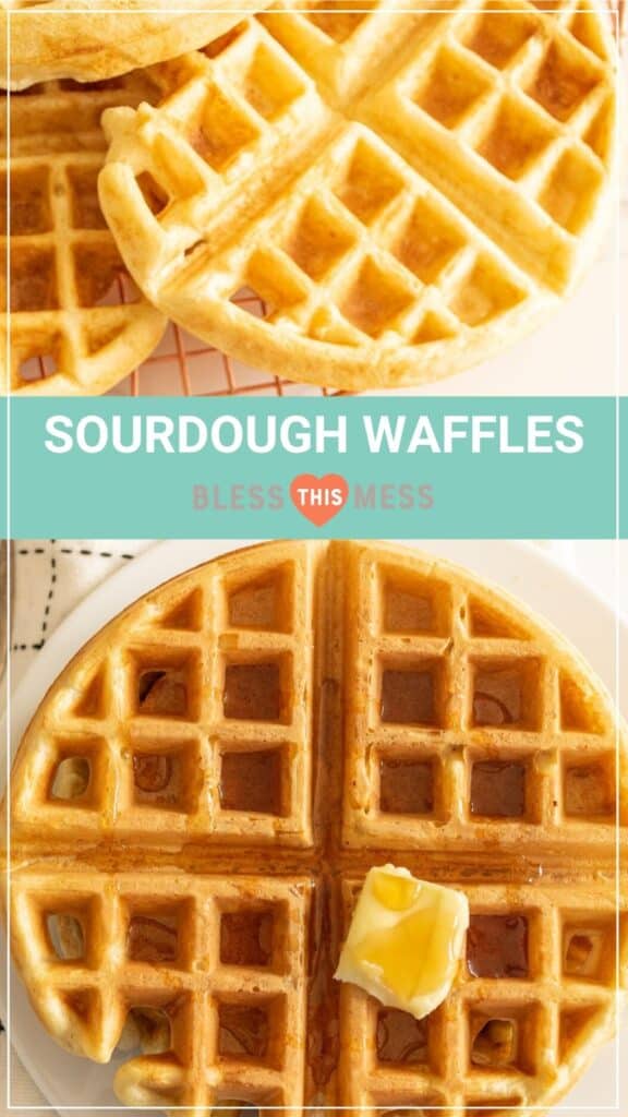 sourdough waffles recipe pin