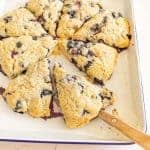 blueberry scones cut into servings