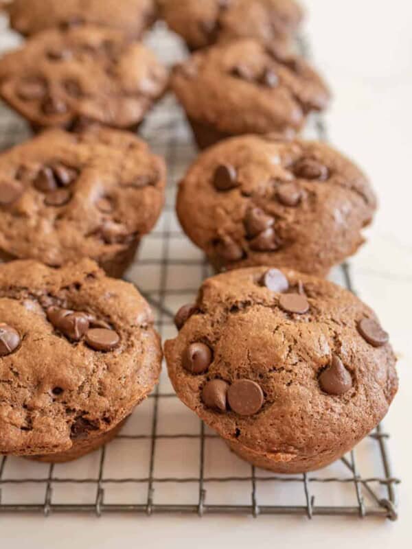 sourdough muffins on wire cooling rack