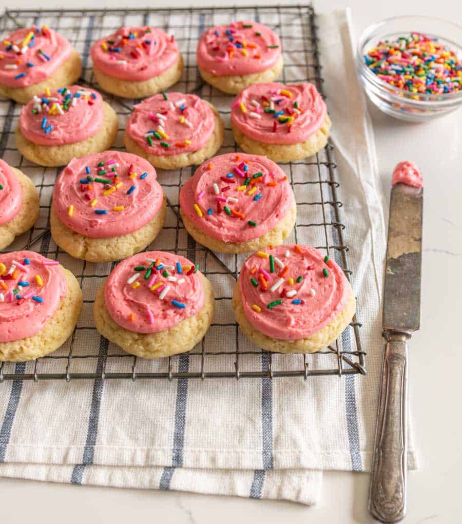 frosted cookies with sprinkles