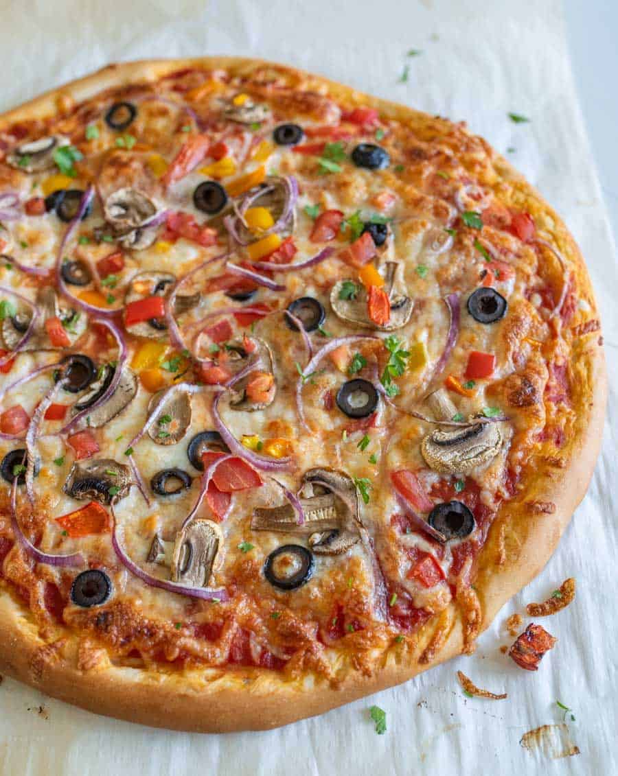 Easy Veggie Pizza Recipe | Homemade Pizza with Fresh Veggies