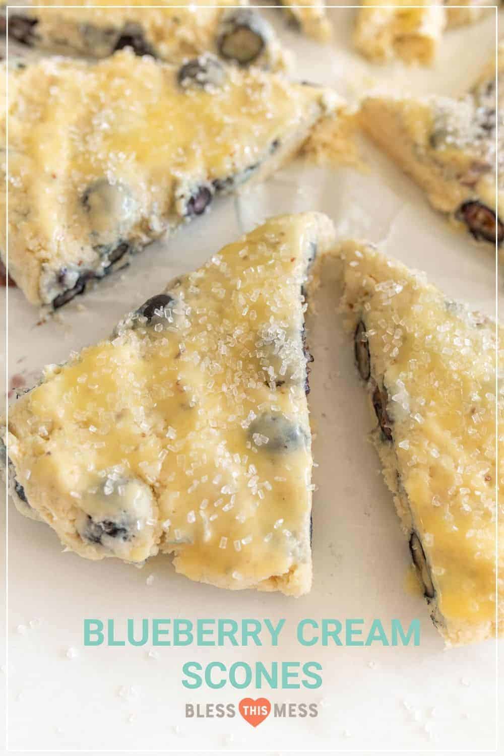 blueberry cream scones recipe pin