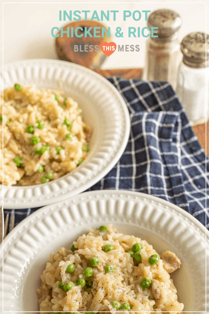 instant pot chicken and rice pin image