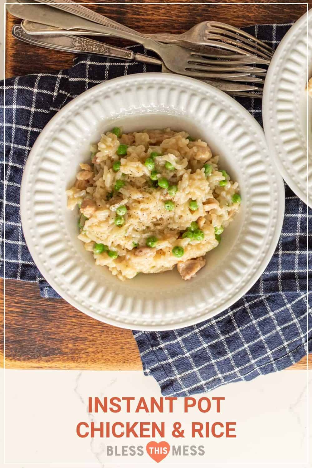 simple instant pot chicken & rice pin image