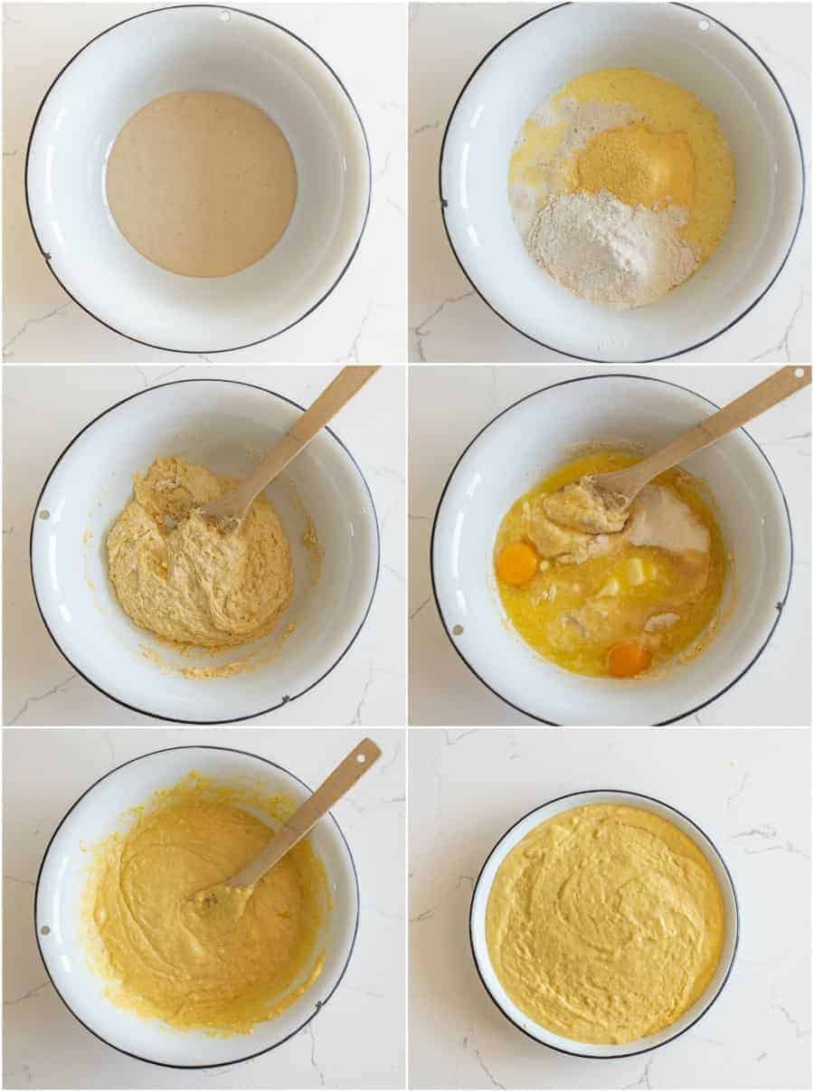 step by step collage of how to make cornbread