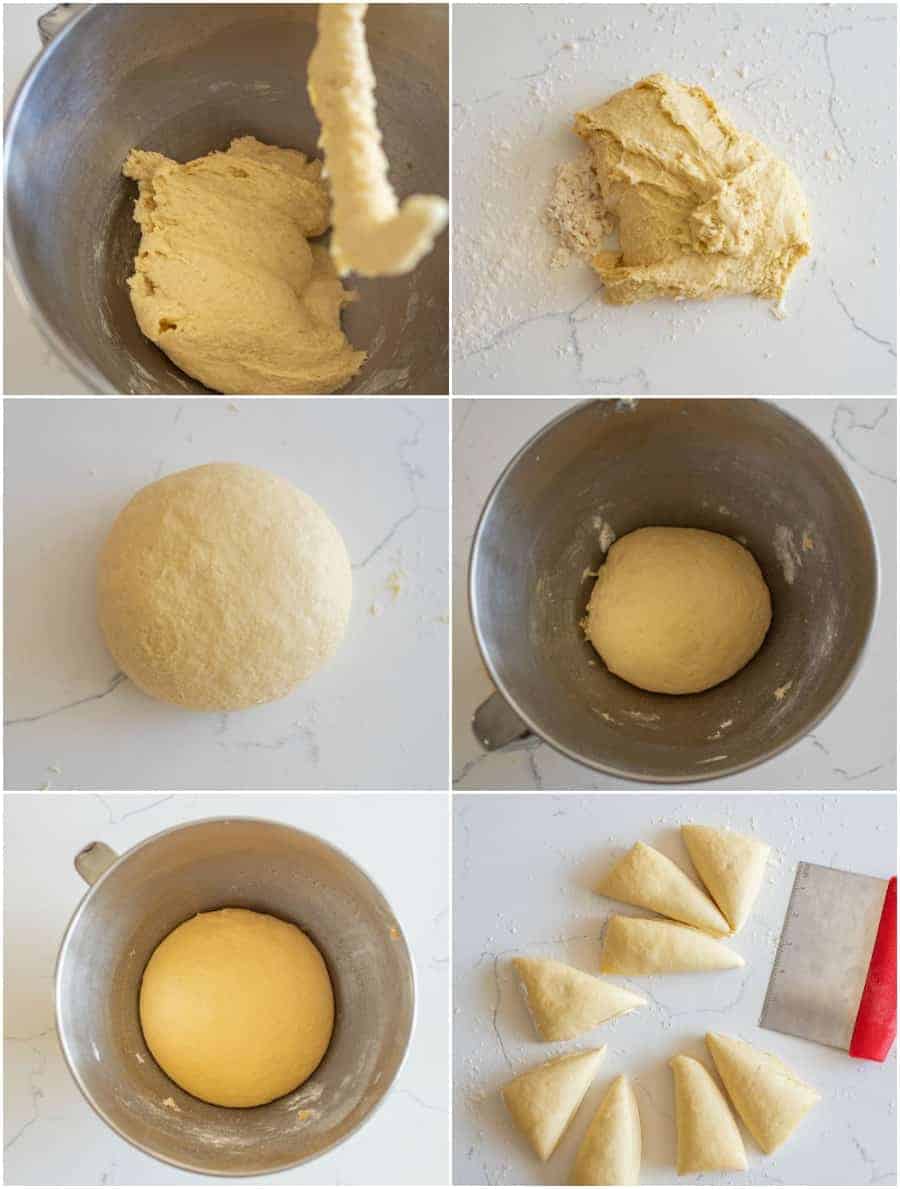 colagem sobre os passos para fazer frite o pão