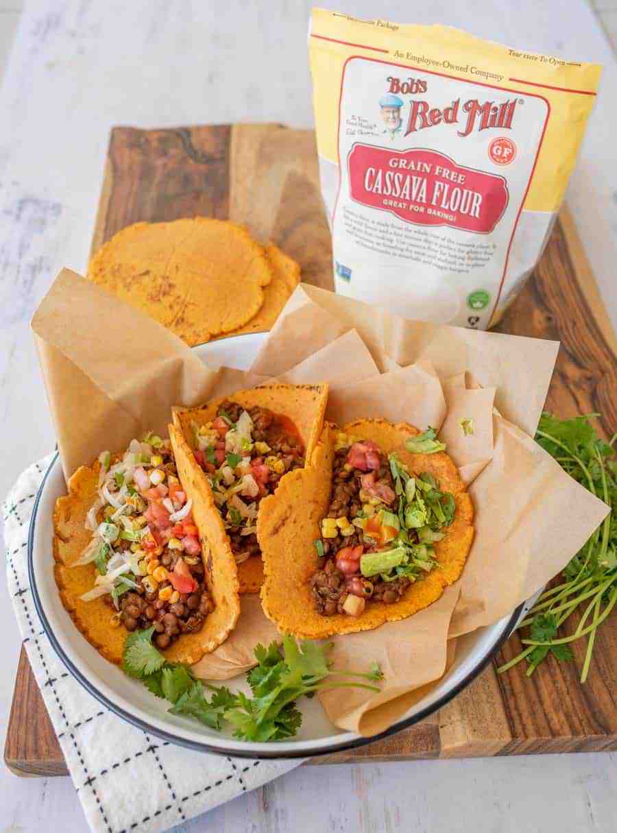 sweet potato cassava flour tortillas