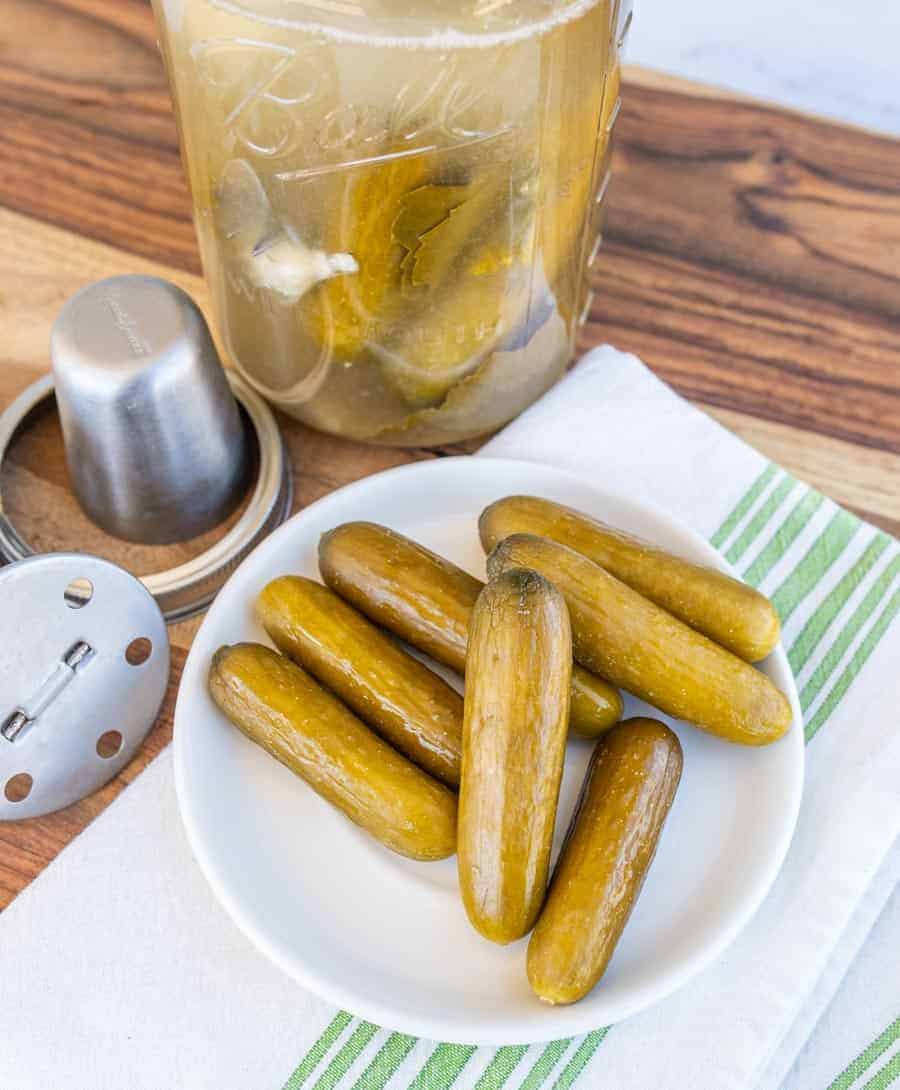 pickles on a plate