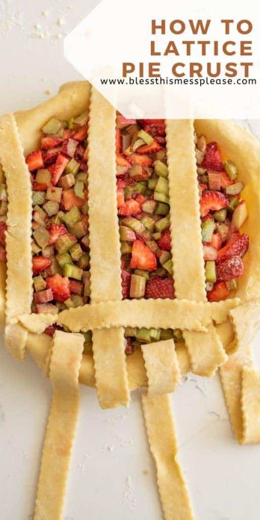 collage image of how to make pie crust a lattice