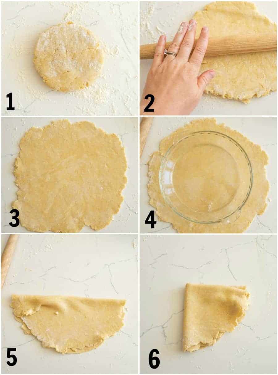 how to lattice a pie crust numbered steps photo collage