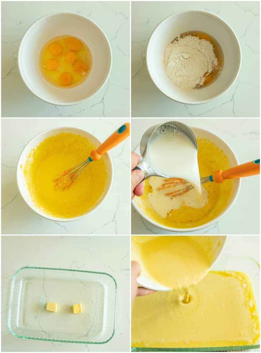 collage on how to make german pancakes step by step