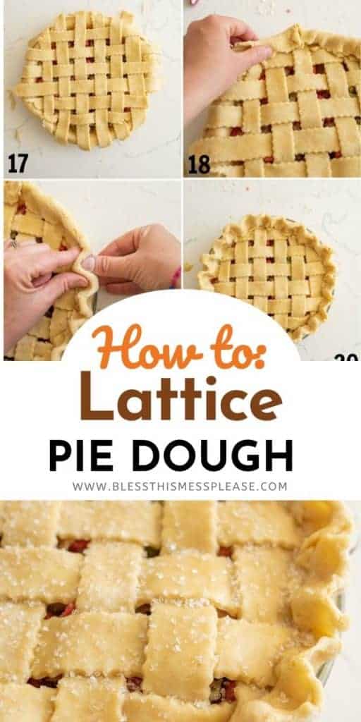 collage image of how to make pie crust a lattice