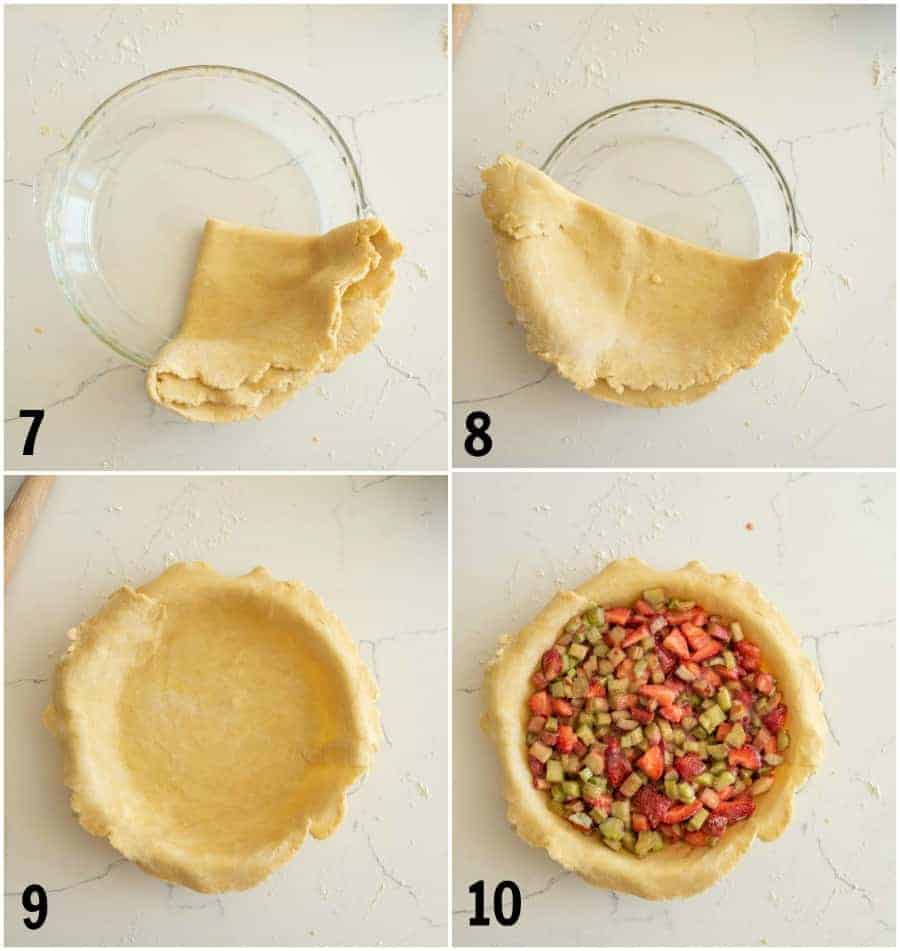 how to lattice a pie crust numbered steps photo collage