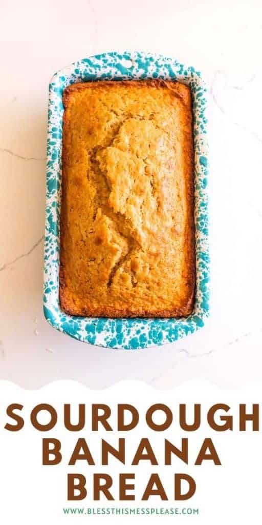 pin of "sourdough banana bread" and a photo of the whole loaf