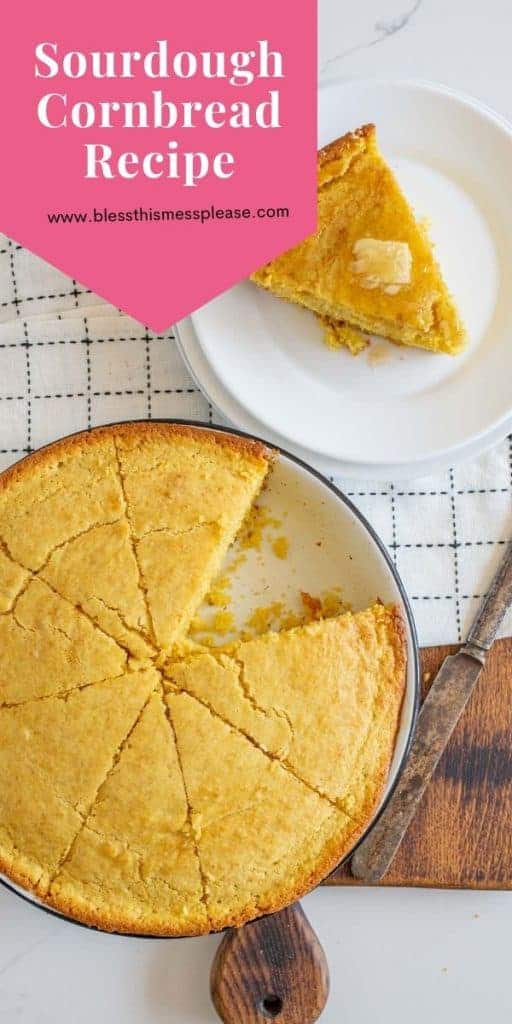 cut cornbread with text