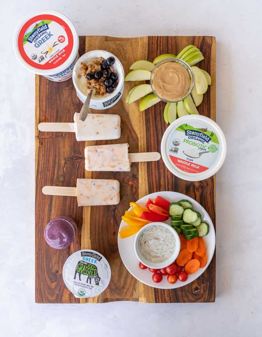 healthy snacks for kids on tray