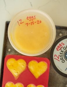 labeled freezer container.