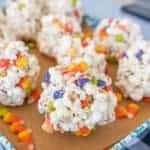 halloween popcorn balls with candy corn
