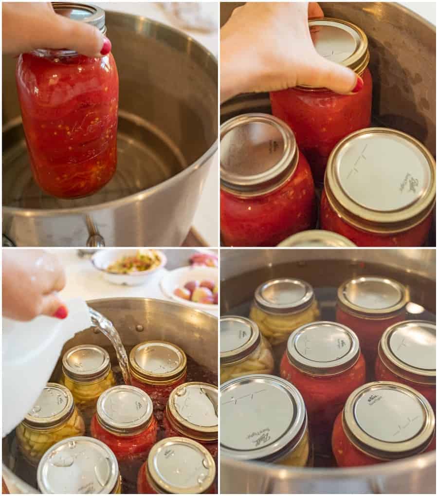 fourth step for canning tomatoes picture collage