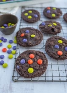 Dark Chocolate Halloween M&M Cookies