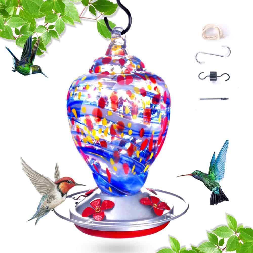 hummingbird feeders to buy blown glass