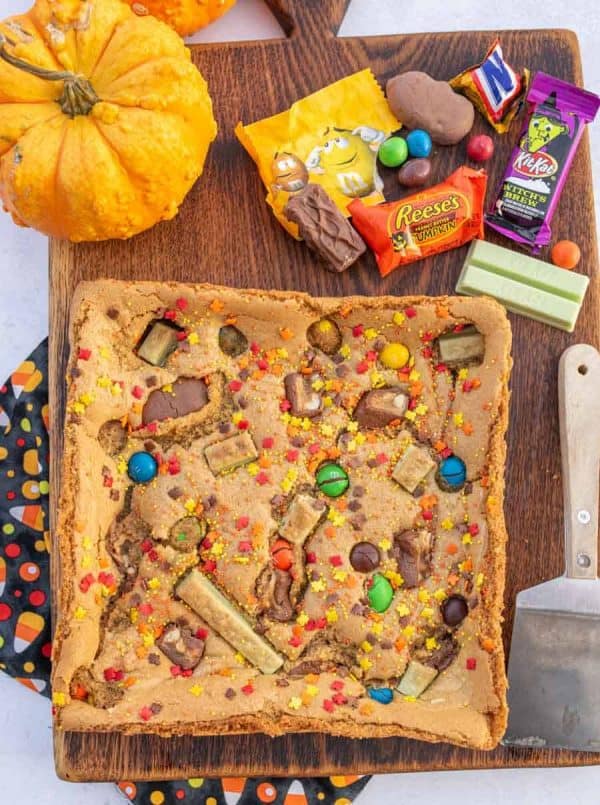 Halloween Candy Cookie Bars — Bless this Mess