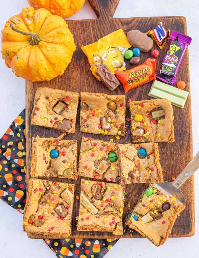 Halloween Candy Cookie Bars — Bless this Mess