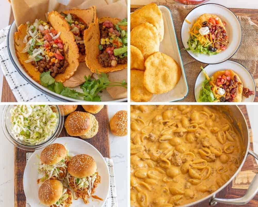 collage of easy dinner recipes