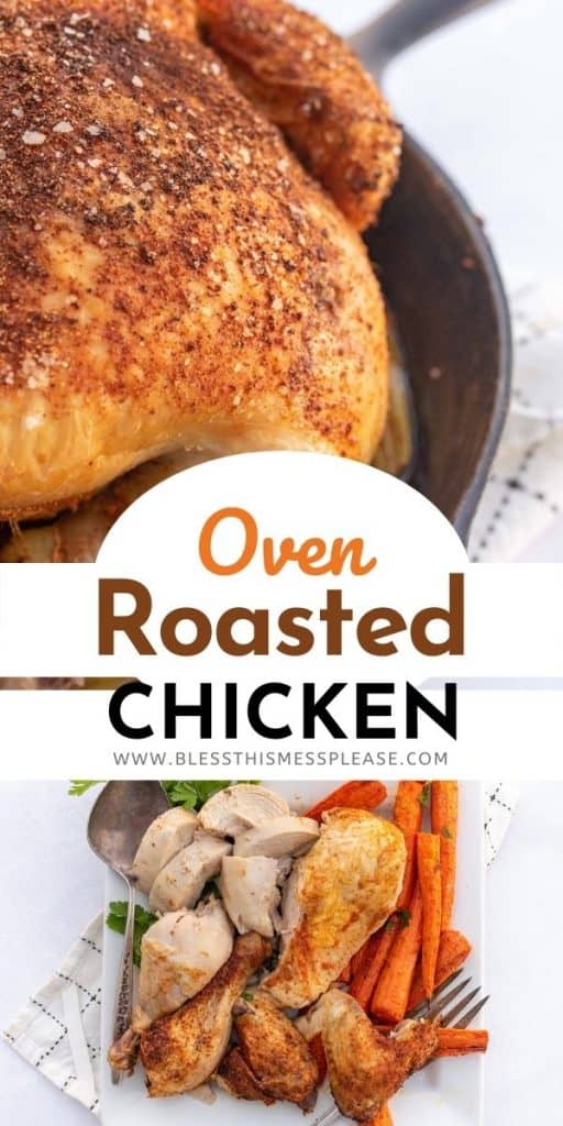 oven roasted chicken pin for pinterest