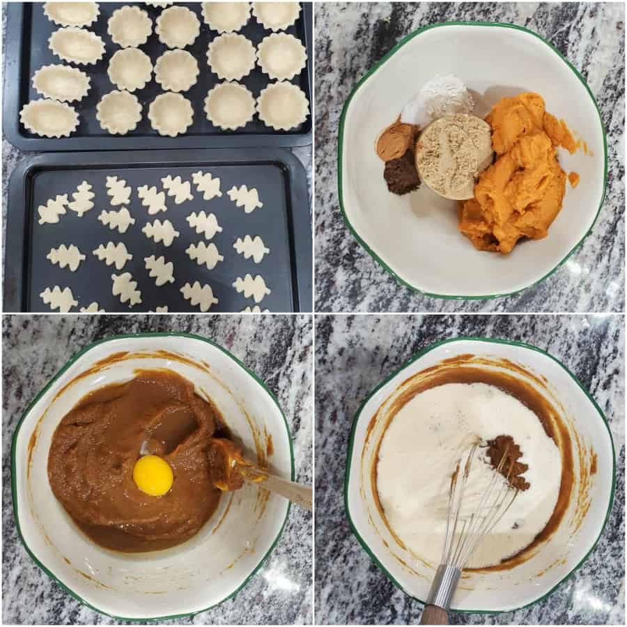 collage on how to make mini pumpkin pies