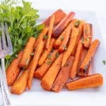 roasted carrots on white plate