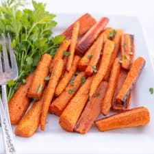 roasted carrots on white plate