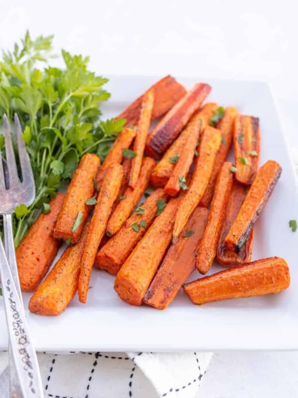 roasted carrots on white plate