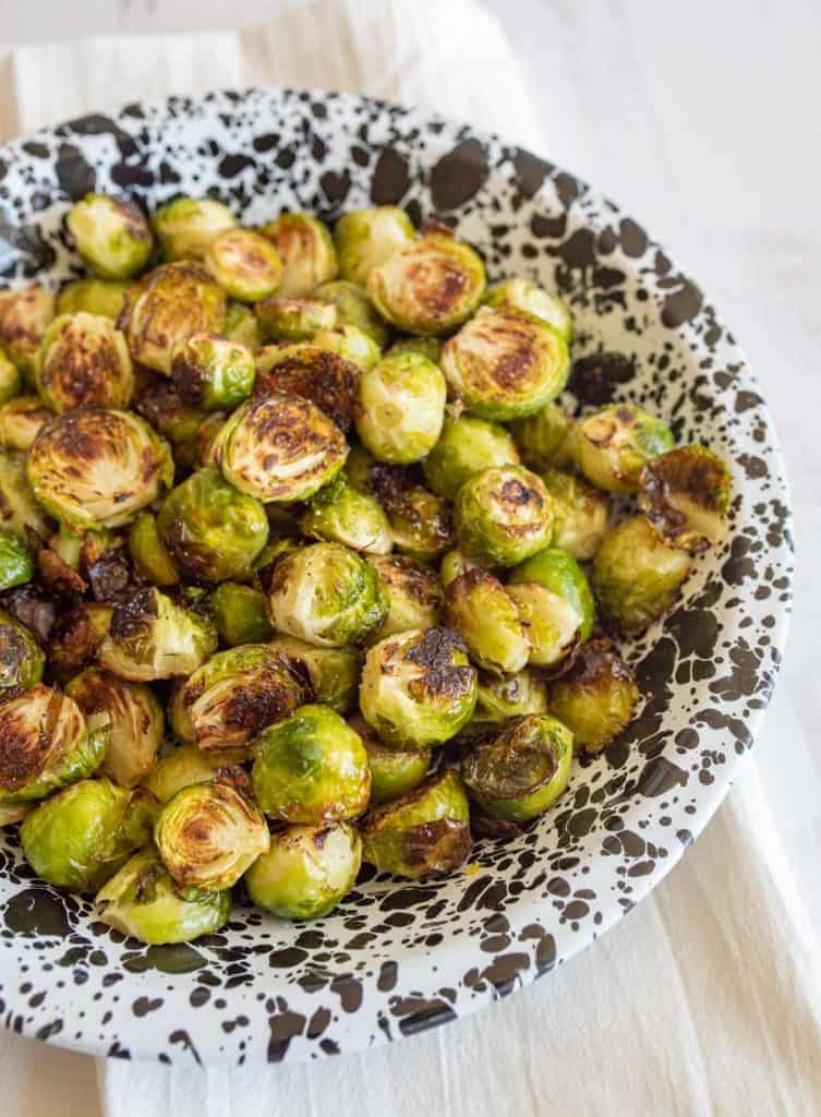roasted brussel sprouts in a bowl