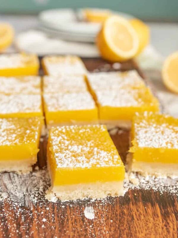 lemon bars sprinkled with powdered sugar